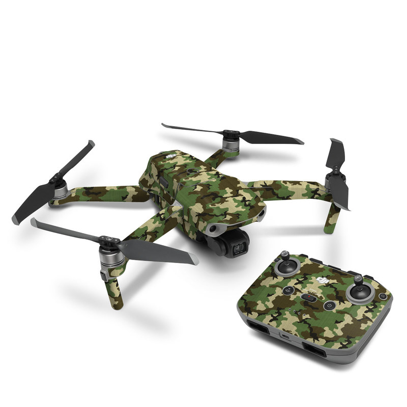 DJI Mavic Air 2 Skin design of Military camouflage, Camouflage, Clothing, Pattern, Green, Uniform, Military uniform, Design, Sportswear, Plane, with black, gray, green colors