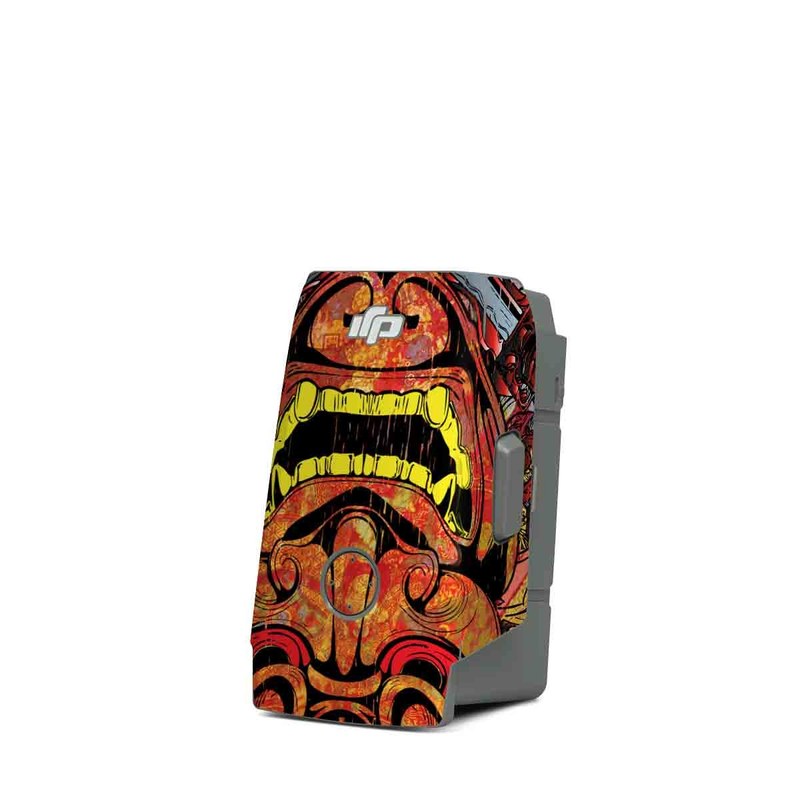 DJI Mavic Air 2 Battery Skin design of Art, Psychedelic art, Visual arts, Illustration, Fictional character, Demon, with red, orange, yellow colors