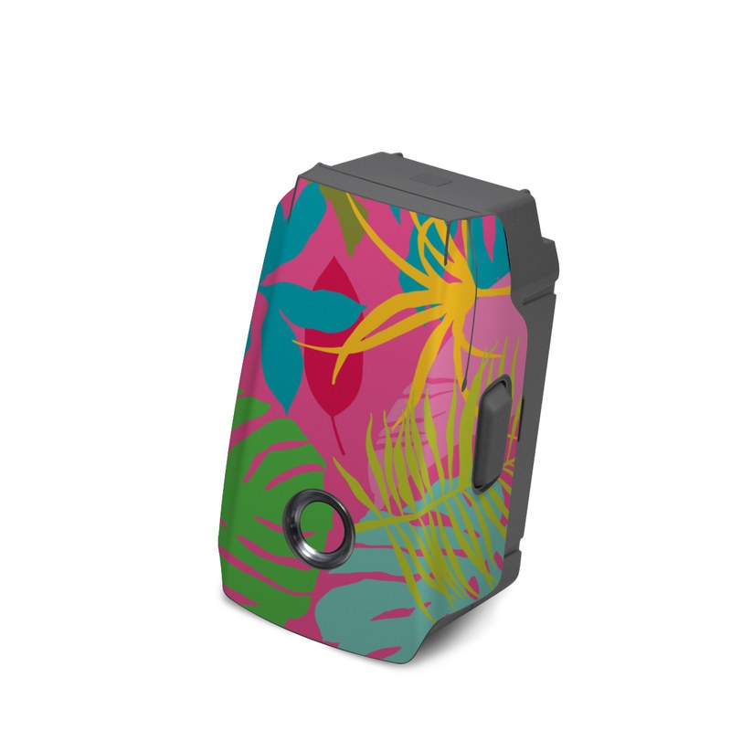 DJI Mavic Air 2 Battery Skin design of Organism, Pink, Rectangle, Magenta, Aqua, Art, Symmetry, Pattern, Painting, Electric blue, with pink, green, blue, yellow, orange, red colors