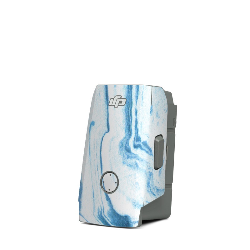 DJI Mavic Air 2 Battery Skin design of Water, Aqua, Wind wave, Drawing, Painting, Wave, Pattern, Art, with blue colors