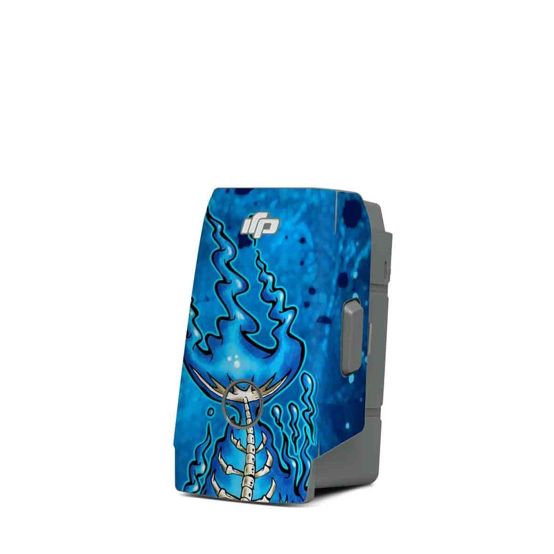 DJI Mavic Air 2 Battery Skin design of Blue, Water, Aqua, Electric blue, Illustration, Graphic design, Liquid, Graphics, Marine biology, Art, with blue, white colors