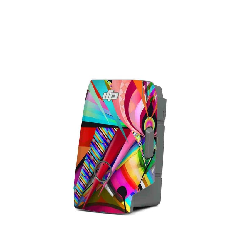 DJI Mavic Air 2 Battery Skin design of Psychedelic art, Pattern, Design, Graphic design, Colorfulness, Visual arts, Circle, Art, with red, pink, green, yellow, orange colors