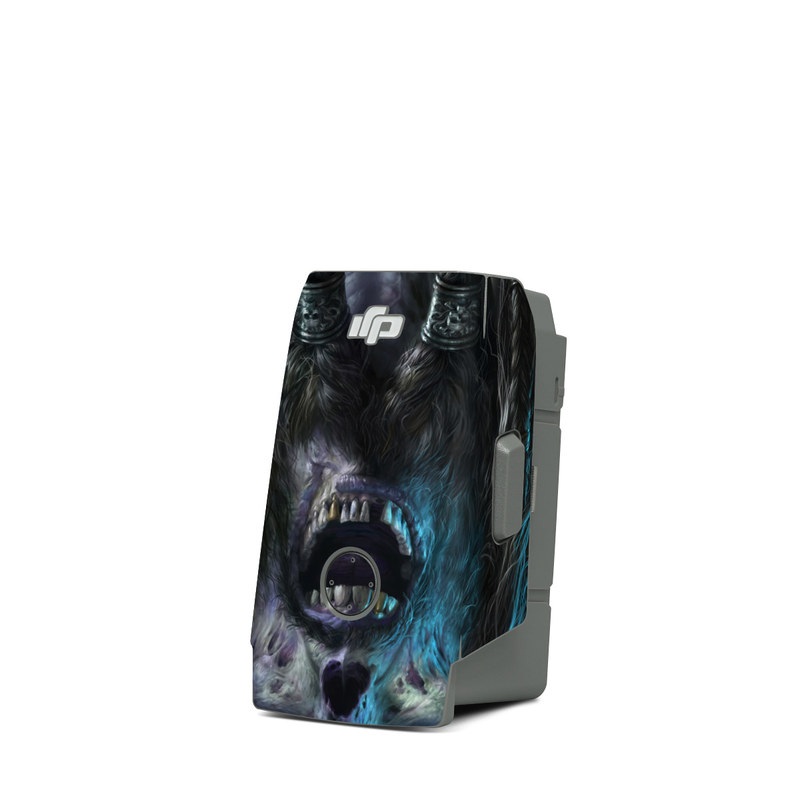 DJI Mavic Air 2 Battery Skin design of Darkness, Illustration, Art, Ghost, Fictional character, Beard, with black, white, blue, gray colors