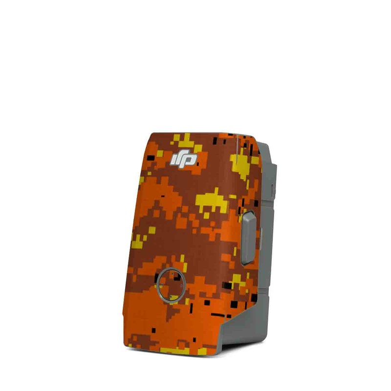 DJI Mavic Air 2 Battery Skin design of Orange, Yellow, Leaf, Tree, Pattern, Autumn, Plant, Deciduous, with red, green, black colors