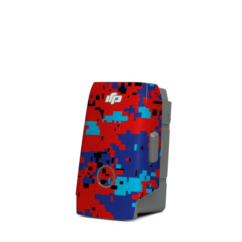 DJI Mavic Air 2 Battery Skin design of Blue, Red, Pattern, Textile, Electric blue, with blue, red colors