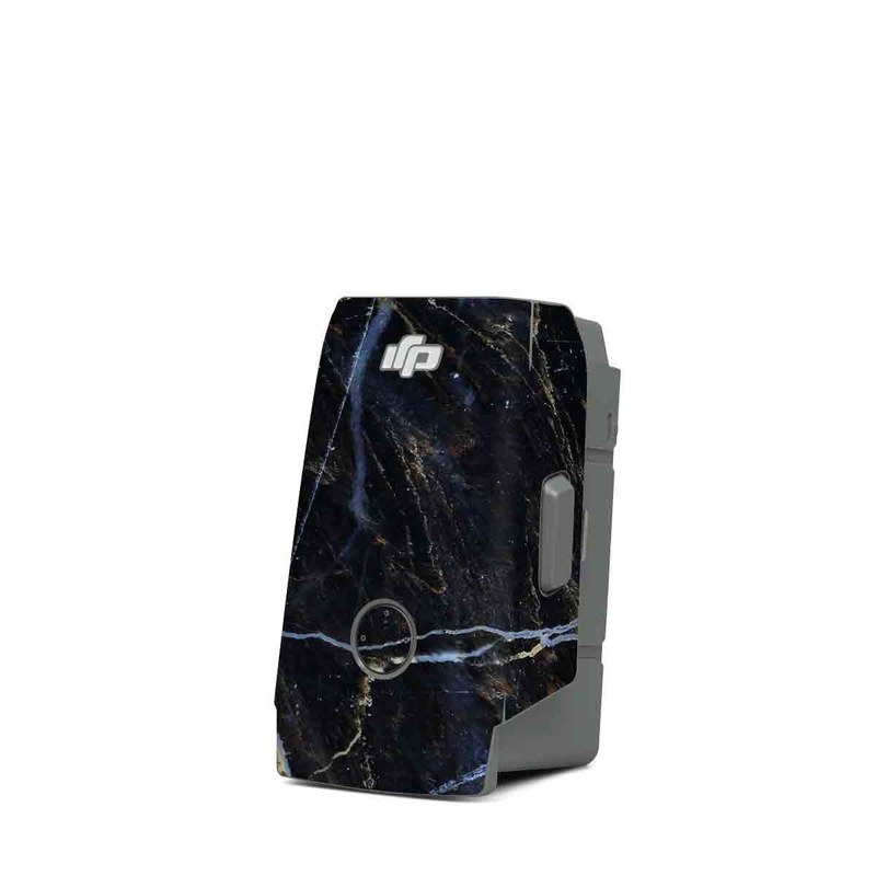 DJI Mavic Air 2 Battery Skin design of Black, Yellow, Rock, Brown, Marble, Water, Close-up, Granite, Pattern, Geology, with black, white, orange, gray, yellow colors