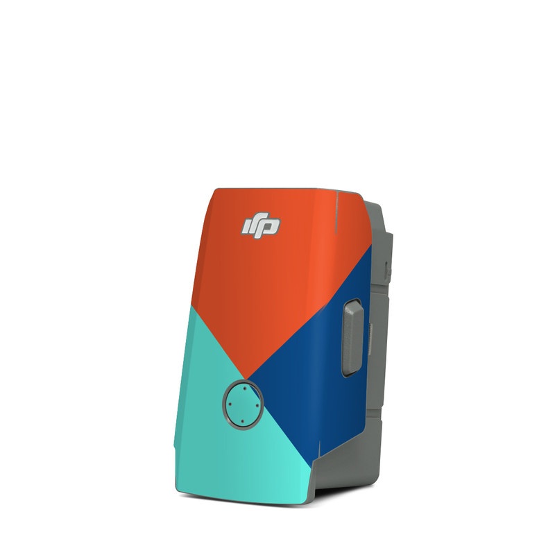 DJI Mavic Air 2 Battery Skin design of Blue, Colorfulness, Turquoise, Line, Azure, Triangle, Pattern, Graphic design, Magenta, with blue, pink, orange, red colors
