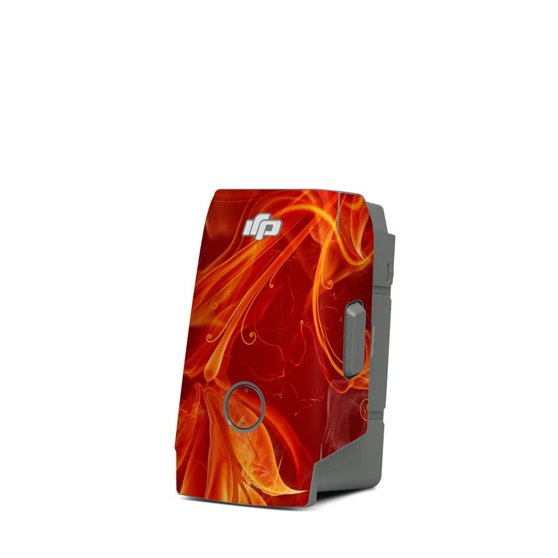 DJI Mavic Air 2 Battery Skin design of Flame, Fire, Heat, Red, Orange, Fractal art, Graphic design, Geological phenomenon, Design, Organism, with black, red, orange colors