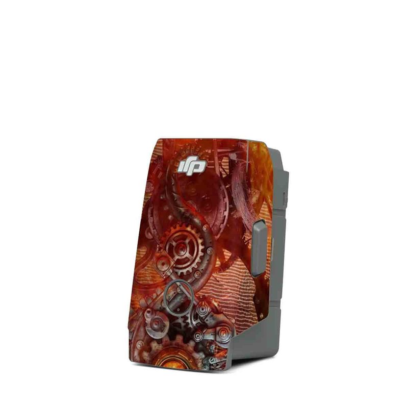 DJI Mavic Air 2 Battery Skin design of Dragon, Demon, Cg artwork, Illustration, Fictional character, Fractal art, Flame, Art, Mythology, Supernatural creature, with red, black, orange, pink, green colors