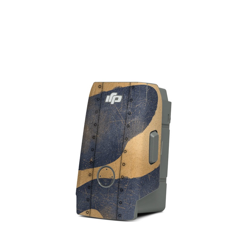 DJI Mavic Air 2 Battery Skin design of Art, Painting, Pattern, Font, Landscape, Dune, Illustration, Aeolian landform, Sand, Visual arts, with blue, brown colors