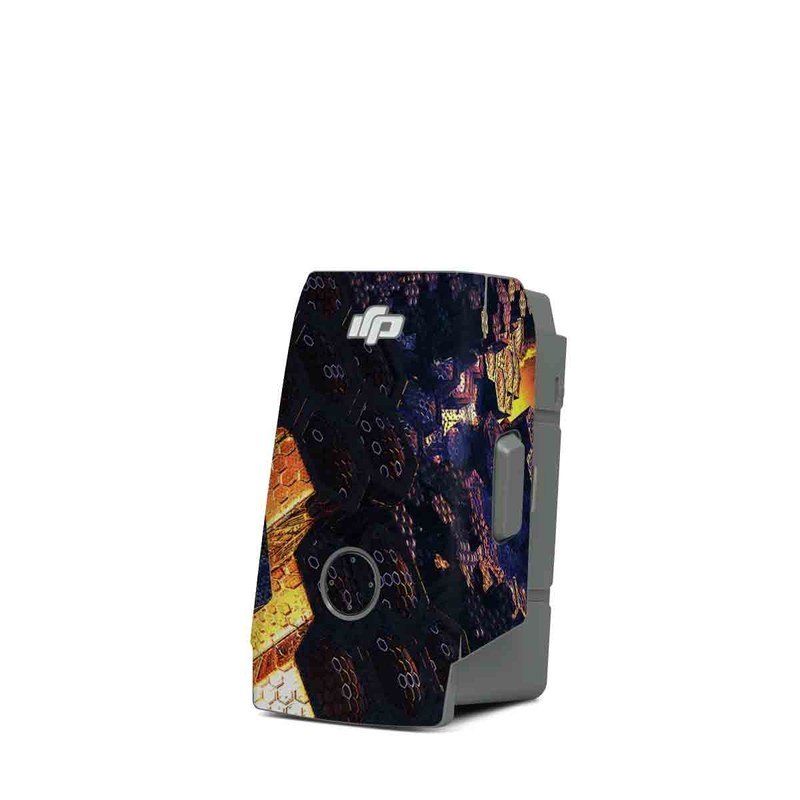DJI Mavic Air 2 Battery Skin design of Geological phenomenon, Sky, Water, Cobblestone, Rock, Reflection, Colorfulness, World, Art, with black, red, green colors