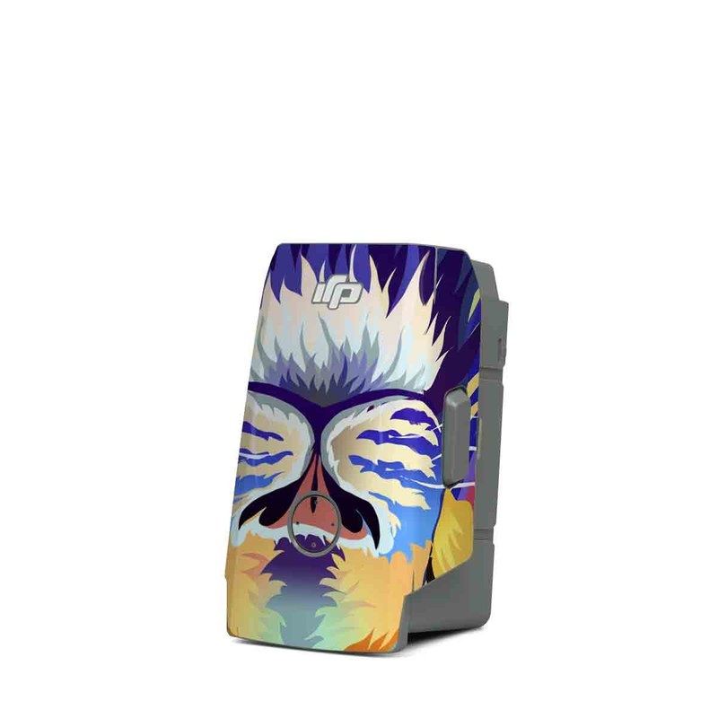 DJI Mavic Air 2 Battery Skin design of Bengal tiger, Felidae, Lion, Wildlife, Big cats, Tiger, Carnivore, Art, Illustration, Painting, with orange, yellow, green, red, pink, blue, purple colors