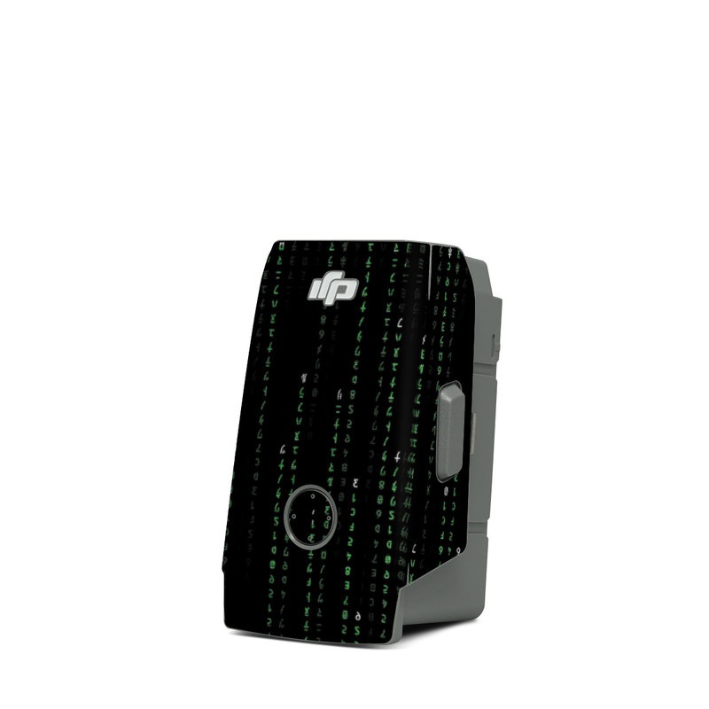 DJI Mavic Air 2 Battery Skin design of Green, Black, Pattern, Symmetry, with black colors
