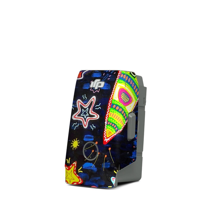 DJI Mavic Air 2 Battery Skin design of Pattern, Psychedelic art, Visual arts, Paisley, Design, Motif, Art, Textile, with black, gray, blue, red colors