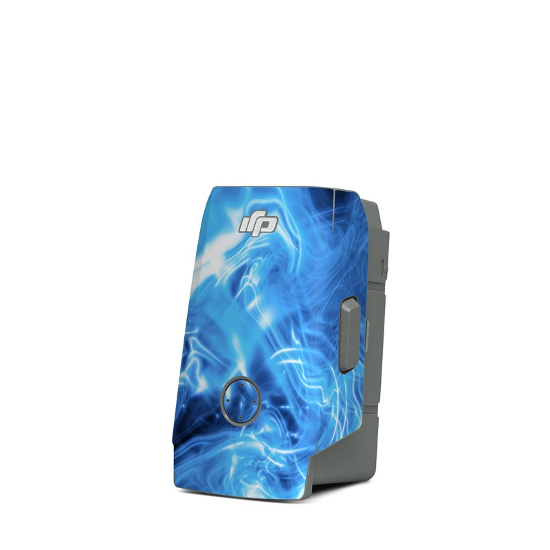 DJI Mavic Air 2 Battery Skin design of Blue, Water, Electric blue, Organism, Pattern, Smoke, Liquid, Art, with blue, black, purple colors