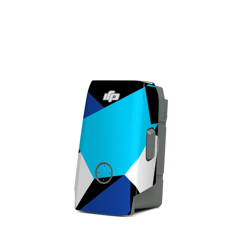 DJI Mavic Air 2 Battery Skin design of Blue, Pattern, Turquoise, Cobalt blue, Teal, Design, Electric blue, Graphic design, Triangle, Font, with blue, white, black colors