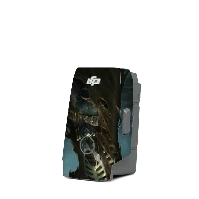 DJI Mavic Air 2 Battery Skin design of Cg artwork, Action-adventure game, Darkness, Illustration, Games, Adventure game, Pc game, Woman warrior, Digital compositing, Fictional character, with black, white, blue, gray colors