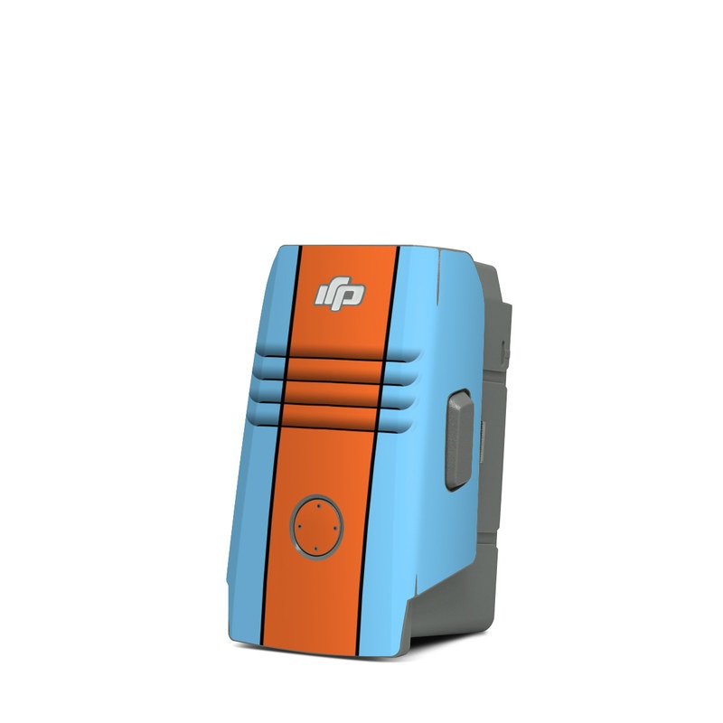 DJI Mavic Air 2 Battery Skin design of Line, with blue, orange, black colors