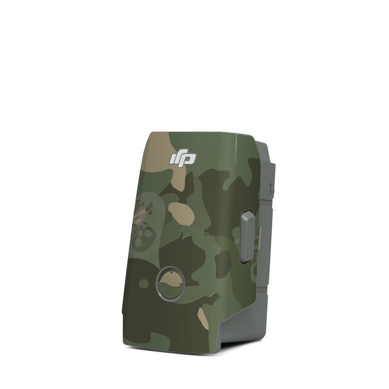 DJI Mavic Air 2 Battery Skin design of Military camouflage, Pattern, Camouflage, Uniform, Clothing, Green, Design, Leaf, Plant, Illustration, with green, brown colors
