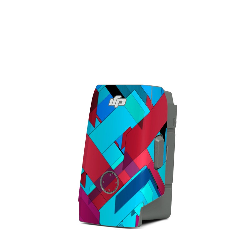 DJI Mavic Air 2 Battery Skin design of Pattern, Turquoise, Line, Teal, Magenta, Design, Textile, Symmetry, Colorfulness, with blue, red, purple, black colors