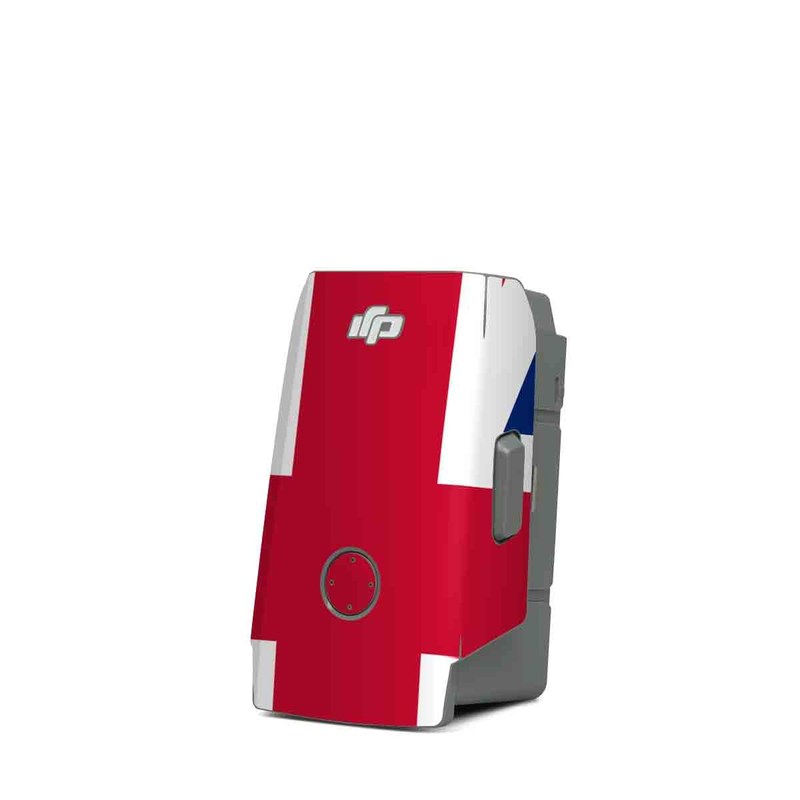 DJI Mavic Air 2 Battery Skin design of Flag, Red, Line, Electric blue, Design, Font, Pattern, Parallel, Flag Day (USA), with red, white, blue colors