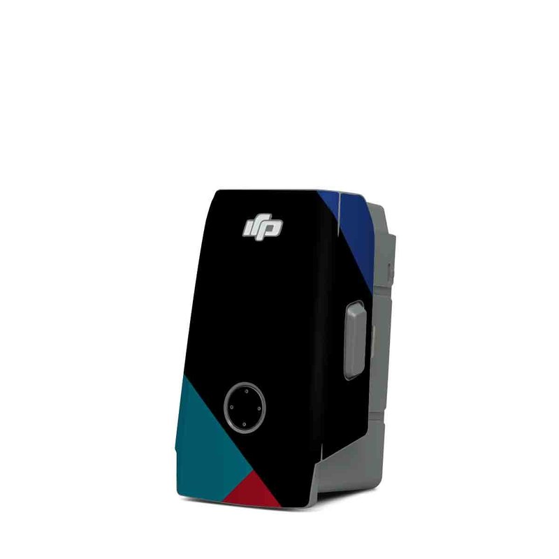 DJI Mavic Air 2 Battery Skin design of Blue, Green, Turquoise, Azure, Teal, Electric blue, Line, Pattern, Design, Graphic design, with black, blue, red colors