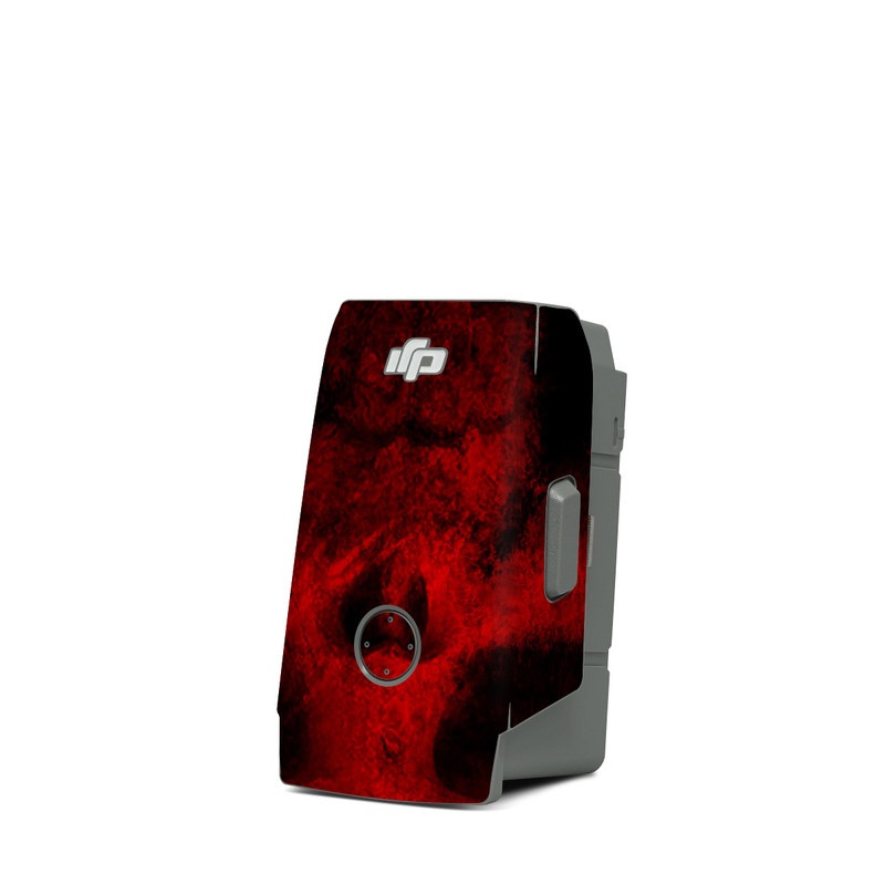 DJI Mavic Air 2 Battery Skin design of Red, Skull, Bone, Darkness, Mouth, Graphics, Pattern, Fiction, Art, Fractal art, with black, red colors
