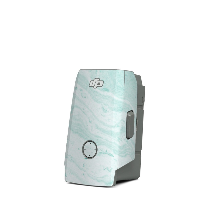 DJI Mavic Air 2 Battery Skin design of White, Aqua, Pattern, with green, blue colors
