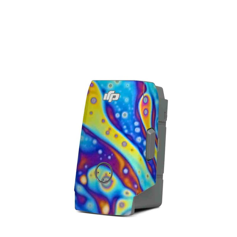 DJI Mavic Air 2 Battery Skin design of Psychedelic art, Blue, Pattern, Art, Visual arts, Water, Organism, Colorfulness, Design, Textile, with gray, blue, orange, purple, green colors
