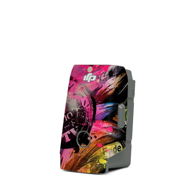DJI Mavic Air 2 Battery Skin design of Graphic design, Fractal art, Art, Illustration, Design, Graphics, Cg artwork, Font, Visual arts, Pattern, with black, gray, red, green, purple, blue colors