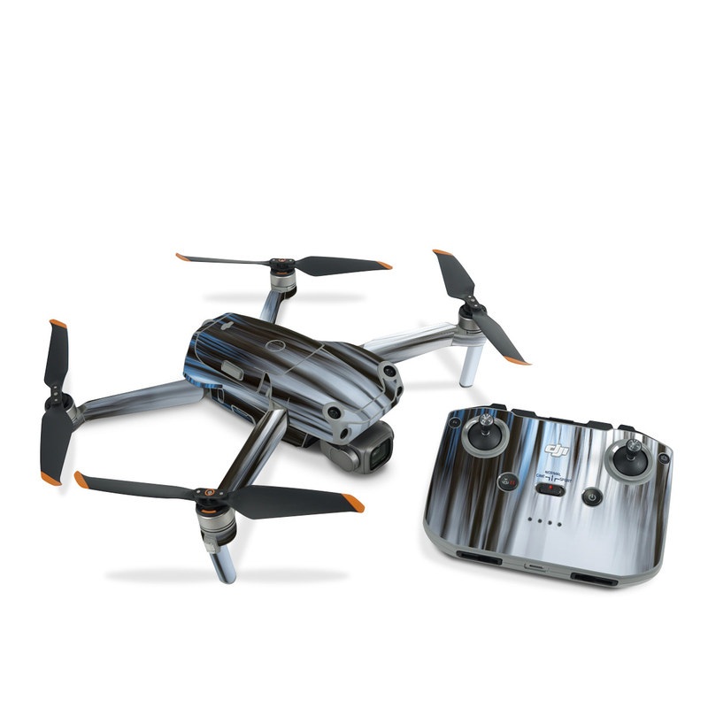 DJI Air 2S Skin design of Water, Blue, Natural environment, Tree, Forest, Line, Waterfall, Plant, Black-and-white, Reflection, with black, white, blue colors