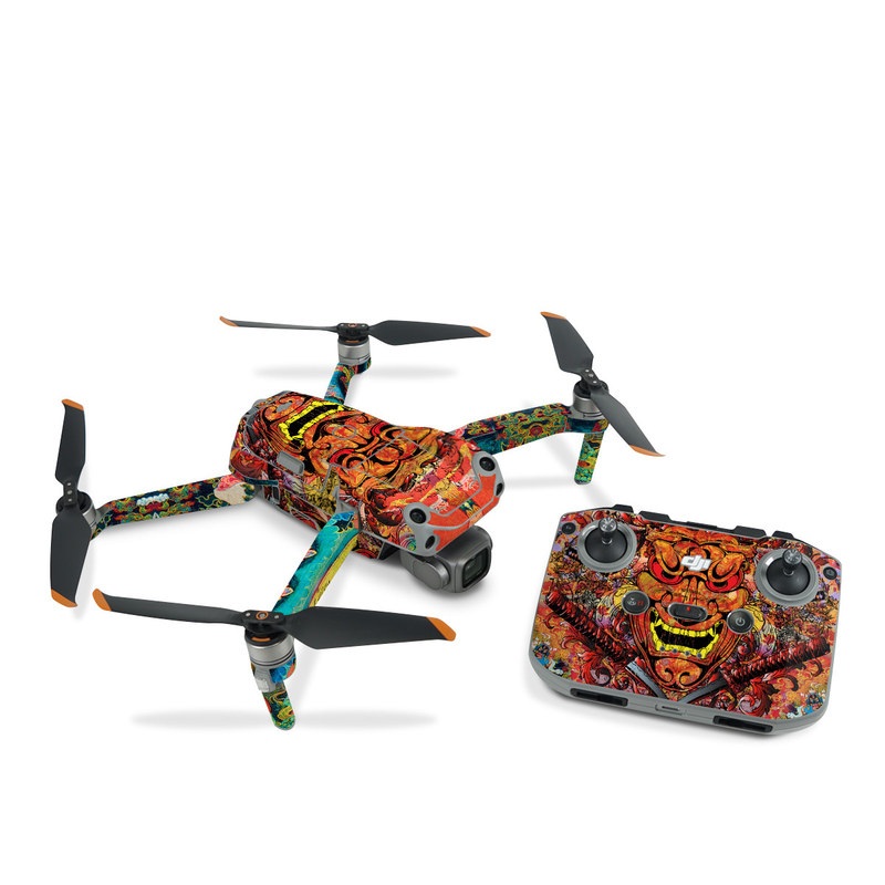 DJI Air 2S Skin design of Art, Psychedelic art, Visual arts, Illustration, Fictional character, Demon, with red, orange, yellow colors