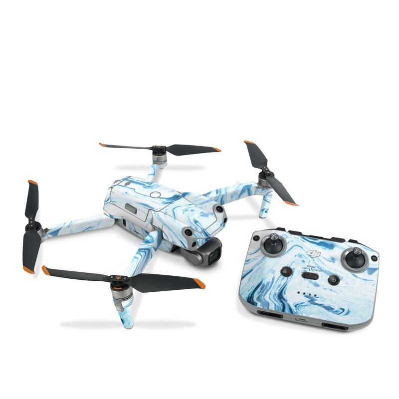 DJI Air 2S Skin design of Water, Aqua, Wind wave, Drawing, Painting, Wave, Pattern, Art, with blue colors