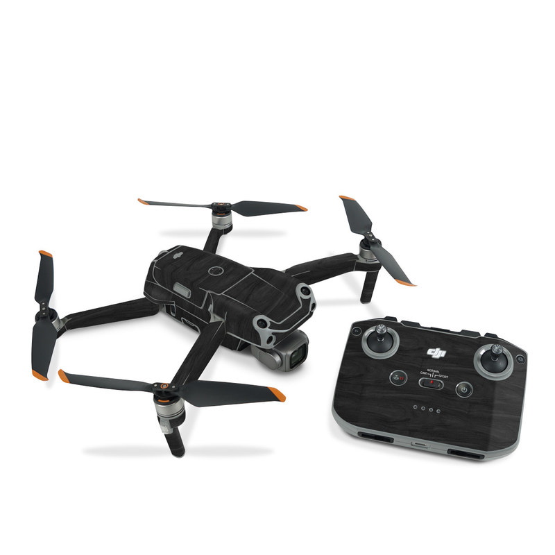 DJI Air 2S Skin design of Black, Brown, Wood, Grey, Flooring, Floor, Laminate flooring, Wood flooring, with black colors