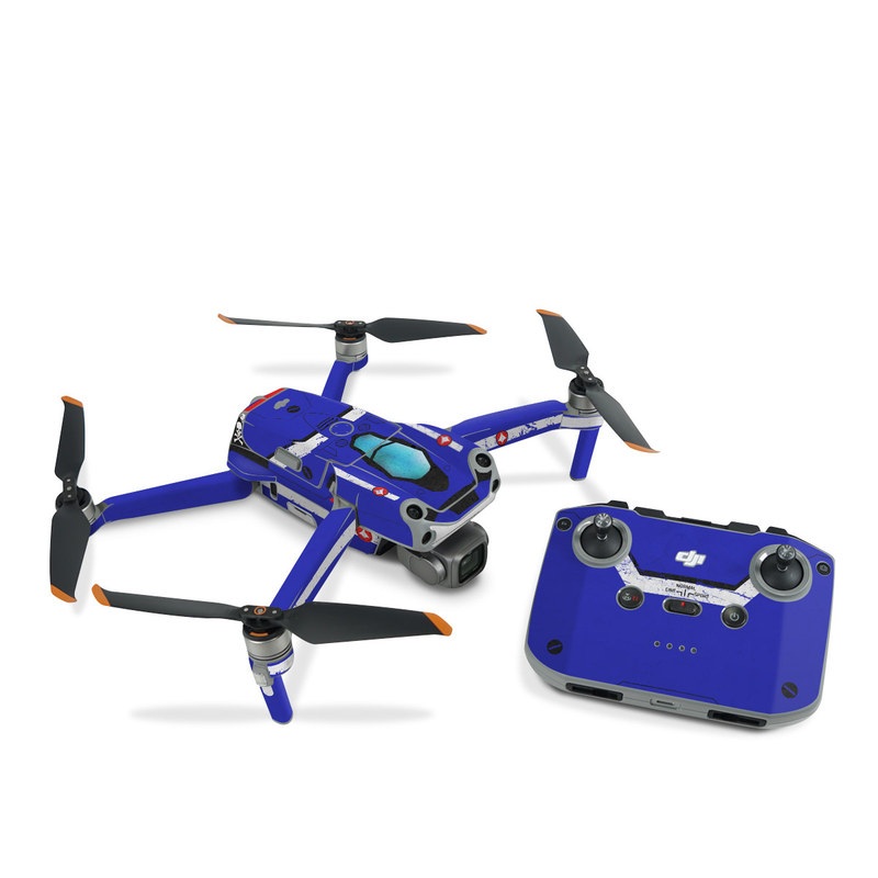 DJI Air 2S Skin design of Floppy disk, Technology, Electric blue, Fictional character, with white, blue, black, gray colors
