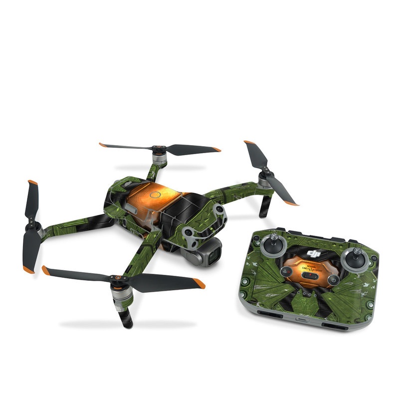 DJI Air 2S Skin design of Green, Fictional character, Games, Fiction, Pc game, Illustration, Strategy video game, Digital compositing, Art, Screenshot, with green, yellow, orange, black colors