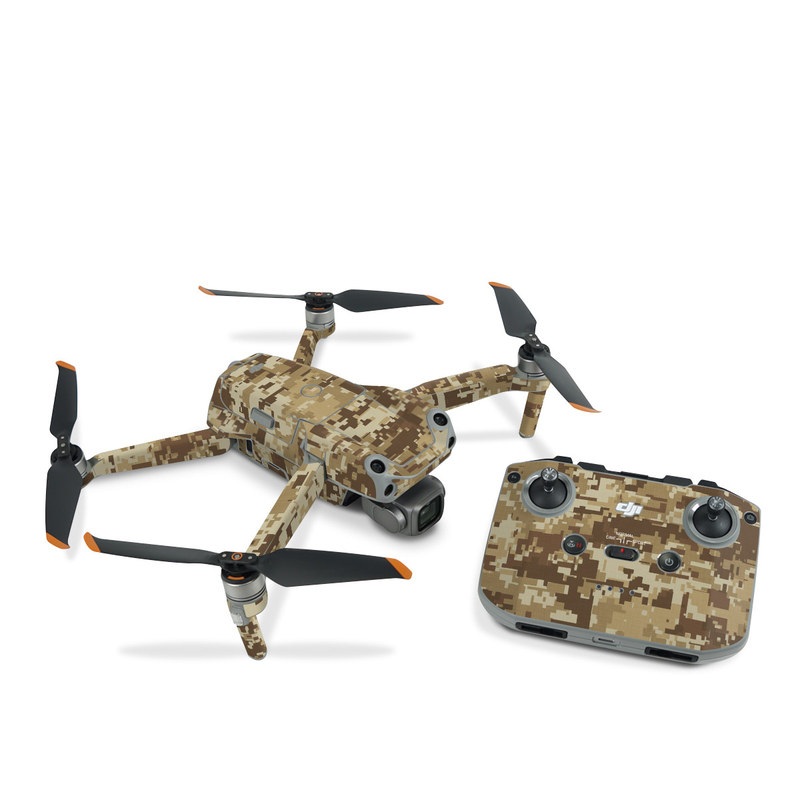 DJI Air 2S Skin design of Military camouflage, Brown, Pattern, Camouflage, Wall, Beige, Design, Textile, Uniform, Flooring, with brown colors