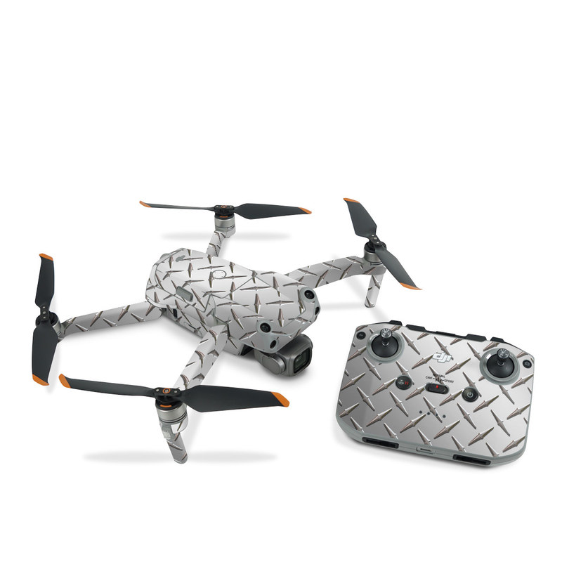 DJI Air 2S Skin design of Pattern, Metal, Line, Design, Steel, Parallel, Tile, Beige, Flooring, with gray colors