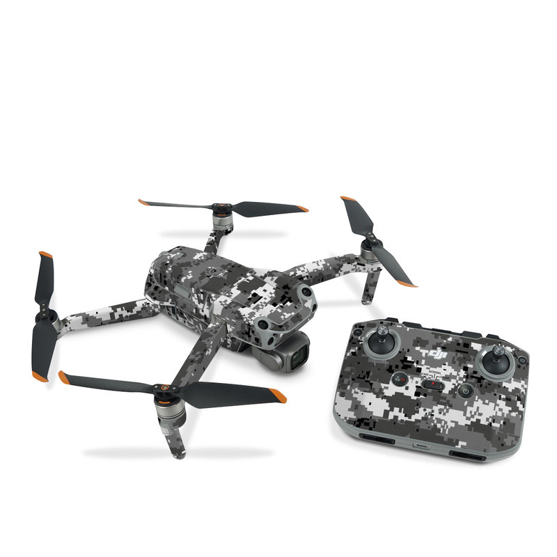 DJI Air 2S Skin design of Military camouflage, Pattern, Camouflage, Design, Uniform, Metal, Black-and-white, with black, gray colors