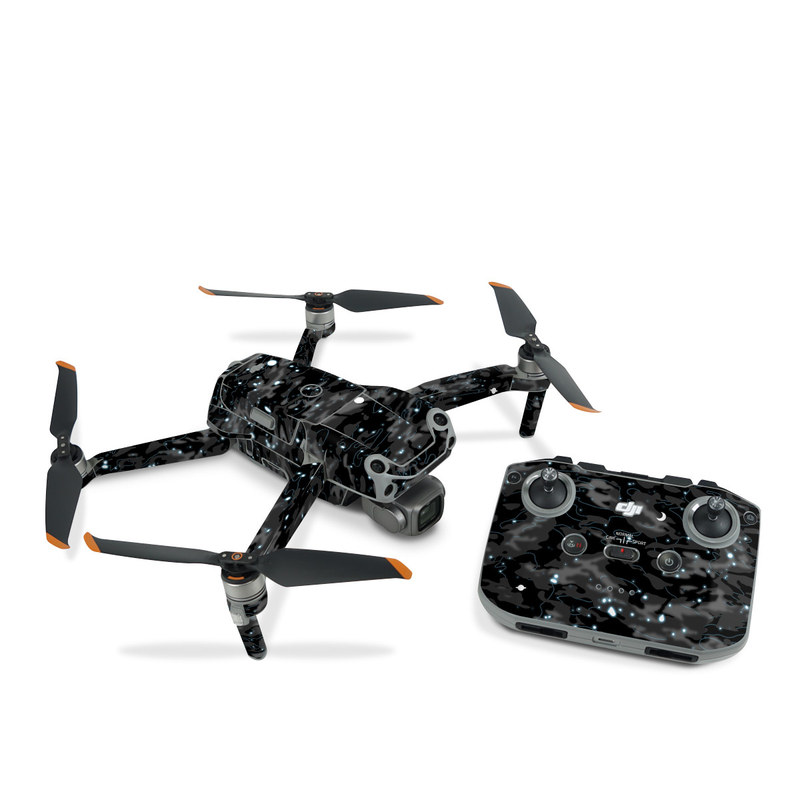 DJI Air 2S Skin design of Black, Water, Space, Black-and-white, Granite, with blue, white, gray, blue colors