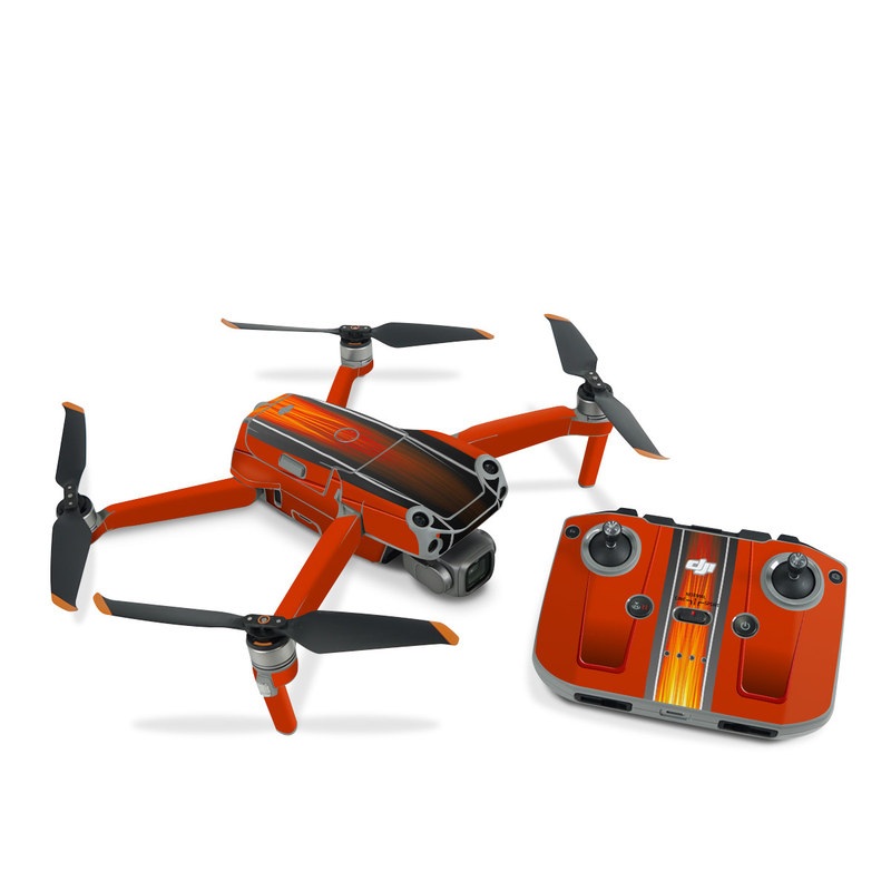 DJI Air 2S Skin design of Orange, Red, Line, Material property, Rectangle, Automotive lighting, with red, black, orange, gray colors