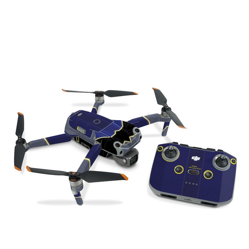 DJI Air 2S Skin design, with black, blue, yellow, gray colors