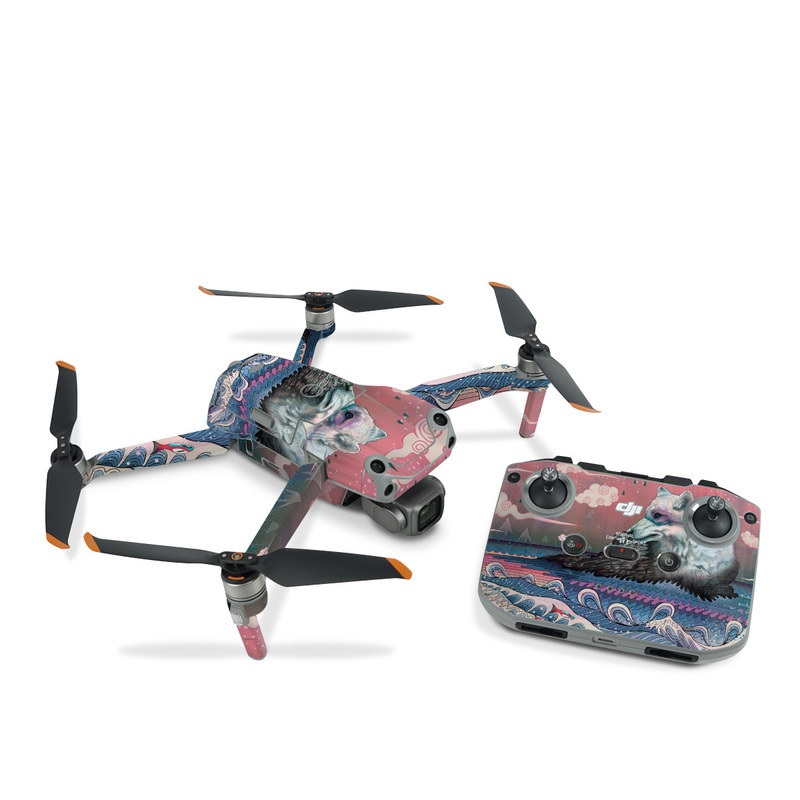 DJI Air 2S Skin design of Illustration, Art, with gray, black, blue, red, purple colors