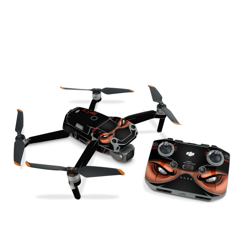 DJI Air 2S Skin design of Cartoon, Eye, Organ, Anime, Illustration, Mouth, Fictional character, Animation, Graphic design, Cg artwork, with black, red, green, pink, orange, gray colors