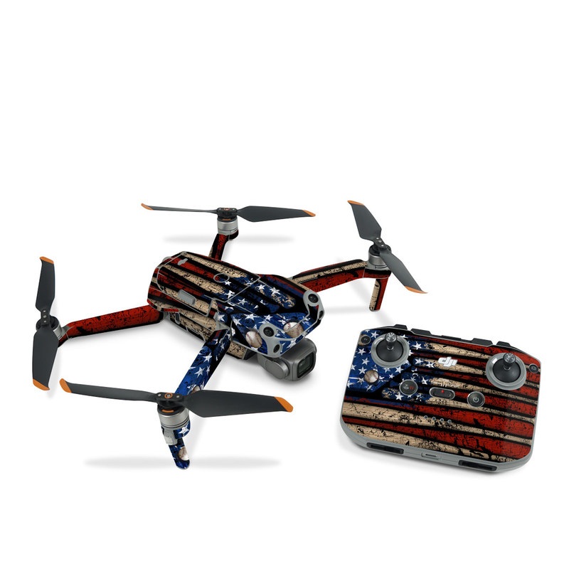 DJI Air 2S Skin design of Baseball bat, Baseball equipment, with black, red, gray, green, blue colors