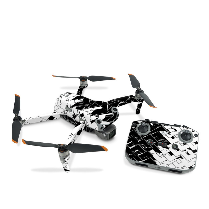 DJI Air 2S Skin design of Pattern, Black, Black-and-white, Monochrome, Monochrome photography, Line, Design, Parallel, Font, with black, white colors