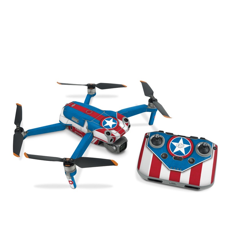 DJI Air 2S Skin design with white, blue, red colors