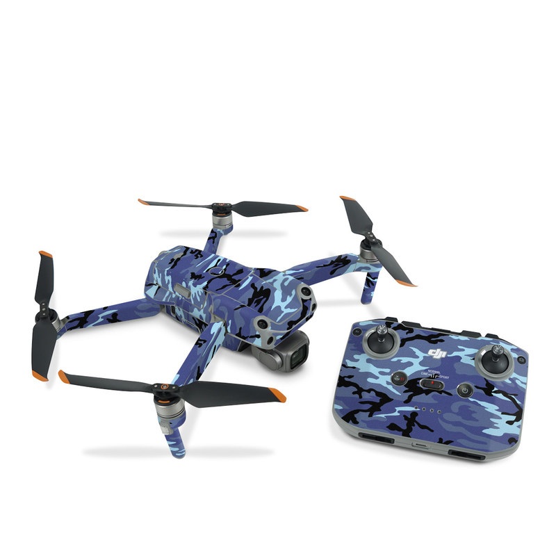 DJI Air 2S Skin design of Military camouflage, Pattern, Blue, Aqua, Teal, Design, Camouflage, Textile, Uniform with blue, black, gray, purple colors