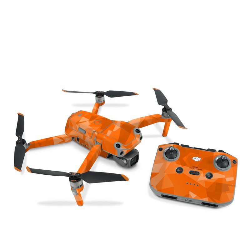 DJI Air 2S Skin design of Orange, Pattern, Peach, Line, Design, Triangle, with orange colors