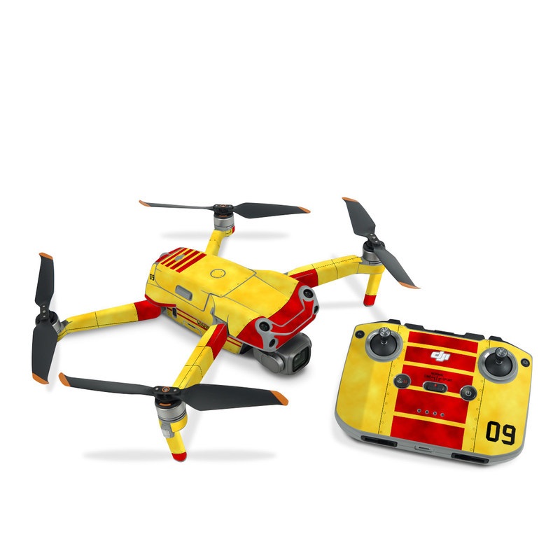 DJI Air 2S Skin design, with red, yellow, black colors